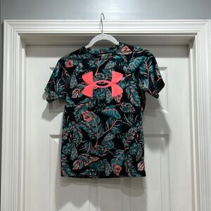Under Armour Kids Tropical Print Shirt - Black and Pink